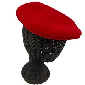 Kangol 504 Wool Cap Red Newsboy Hat Driving Made in United Kingdom